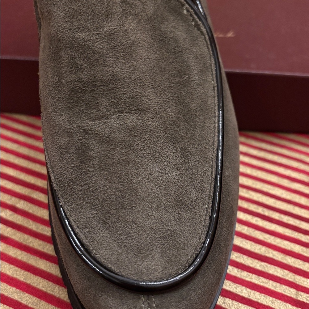 Donald J. Pliner Olive Suede Loafers - Picture 5 of 6